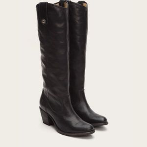 Frye Jackie Button Black Heeled Boots 7.5